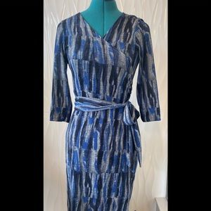 Knit wrap midi dress
